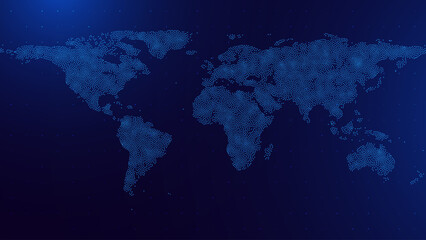 Futuristic Tech Map Showcasing Worldwide Digital Network With Precision Dots And Connectivity Lines © ec0de