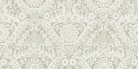Intricate paisley pattern with muted tones creates a seamless elegant design © Bipul