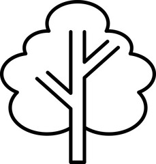 Obraz premium Minimalist tree icon a clean symbol of nature, ecology and greenery for graphic design elements