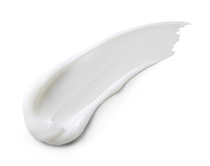 White cosmetic cream smear texture on a white or transparent background