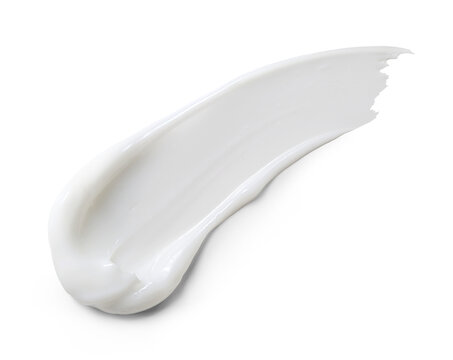 White cosmetic cream smear texture on a white or transparent background