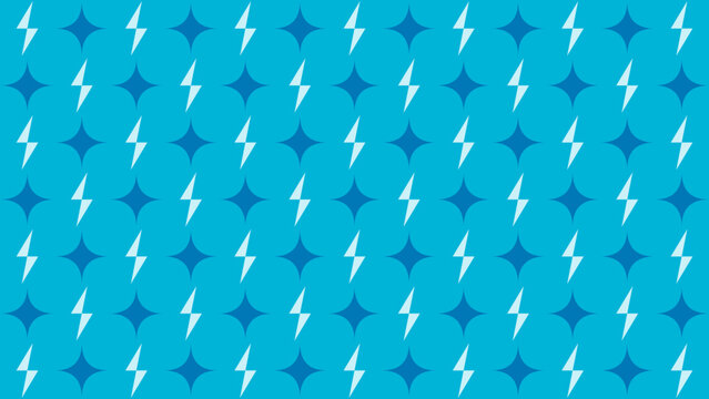 Blue Seamless Pattern with Lightning Bolts vector illustration