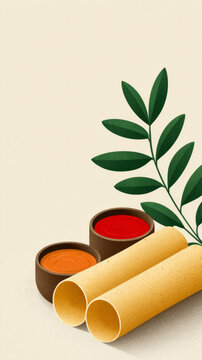 Festive indian cuisine featuring masala dosa and accompaniments for celebration and design