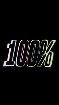 countdown percentage timer loading animation, on black background, content creator, game streaming animation