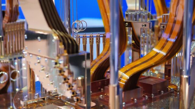 Futuristic quantum PC computer close up, concept qubits and quantum circuits. Powerful supercomputing technology data processing, innovation, deep tech and the future of supercomputer, close up of pc.