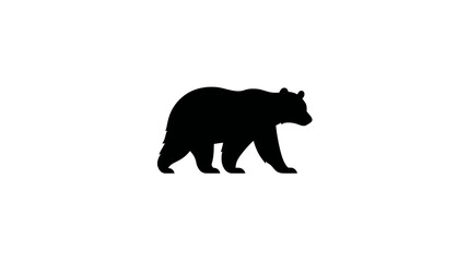 Fototapeta premium Majestic black bear silhouette walking. Simple vector illustration of a powerful wild animal, isolated on a clean white background.