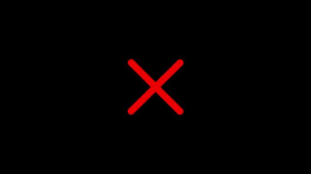 Red Cross Symbol on Black Background mark
