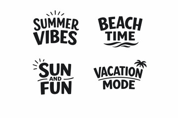 Obraz premium Summer vibes collection: sun, beach, fun, vacation mode typography designs