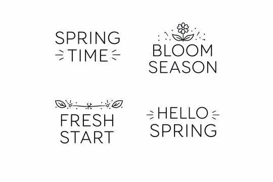 Minimalist spring quotes with decorative floral accents