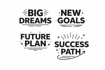 Fototapeta premium Inspirational motivational quotes: big dreams, new goals, future plan, success path