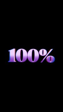 countdown percentage timer loading animation, on black background, content creator, game streaming animation