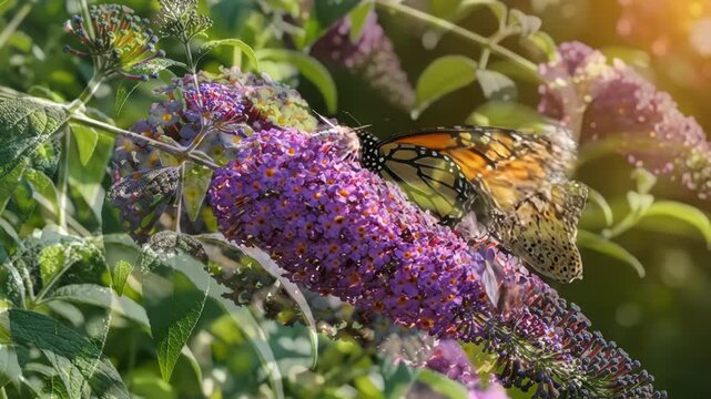 Vivid Purple Budding Flower Cluster in Sunlight