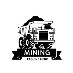 Heavy Duty Mining Dump Truck Logo Design Illustration. © faizz