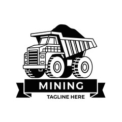 Heavy Duty Mining Dump Truck Logo Design Illustration. © faizz