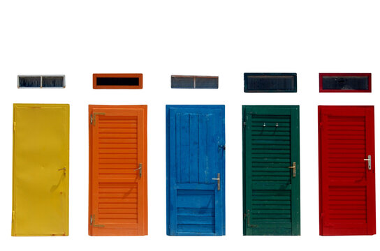colorful wooden doors
