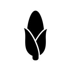 Fototapeta premium Minimalist black tulip flower icon isolated on white background vector illustration