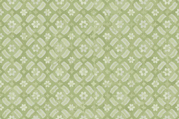 Obraz premium Subtle green floral and geometric pattern creating a seamless texture