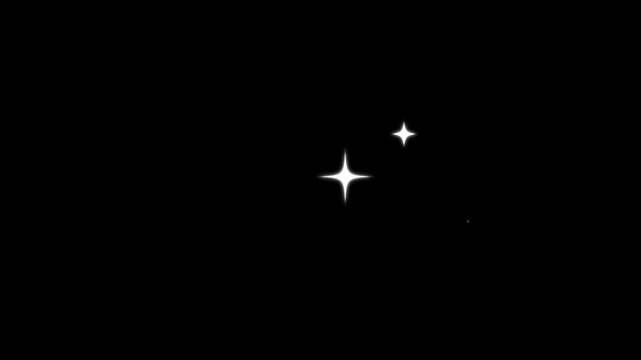 Twinkle lights star, shine twinkle star, Twinkle light stars sparkling, flat vector doodle sparkle star animation, glowing light trails, 2D shining twinkle effect on black screen background. 4k video