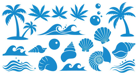 Tropical Beach and Ocean Elements Collection. © Yann