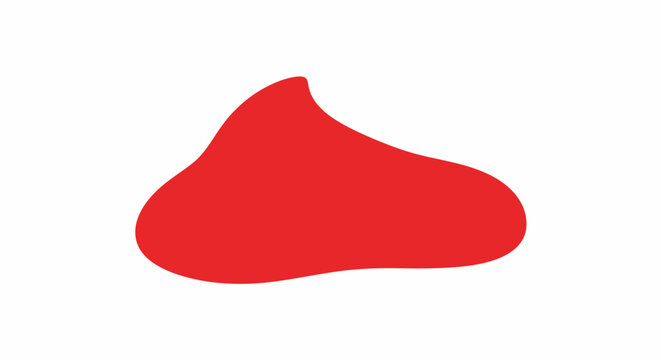 Crimson Blob Shape on Plain Field Visual Vibrant Scarlet Splotch Artistic Concept Smooth Red Stain Design Element Bold Amaranthine Mark Configuration Singular Vermilion Dab Aesthetic Graphic