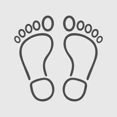 Obraz premium foot prints on a white background