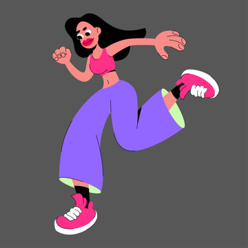 Modern flat girl Sasha - character design.