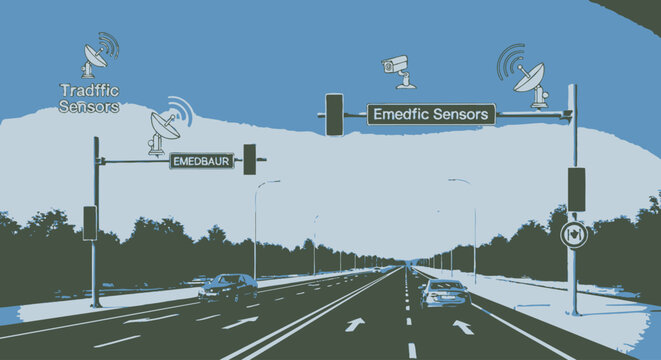 Intelligent transportation systems concept on highway