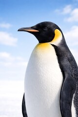 Fototapeta premium A close-up of a penguin standing on ice