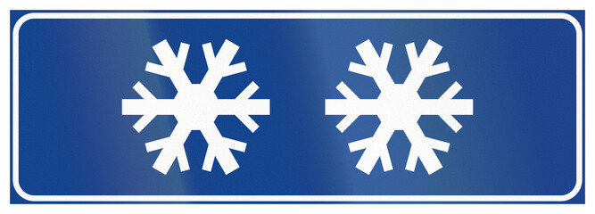 Additional road sign used in Italy - In case of snow and ice © jojoo64