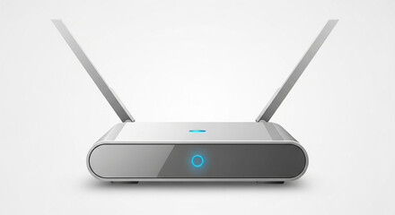 Fototapeta premium A sleek and modern Wi-Fi router with blue indicator lights