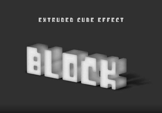 Blocky Extruded Cube Text Effect