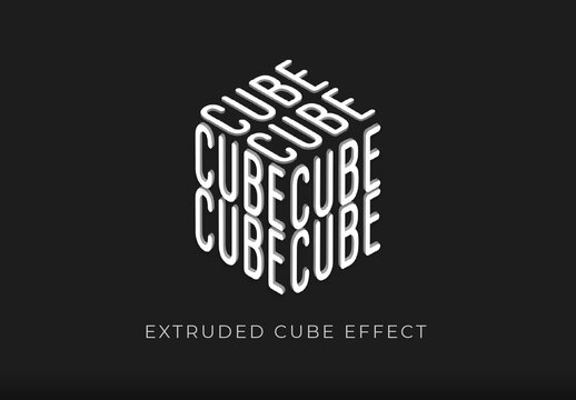 Geometric Extruded Cube Text Effect