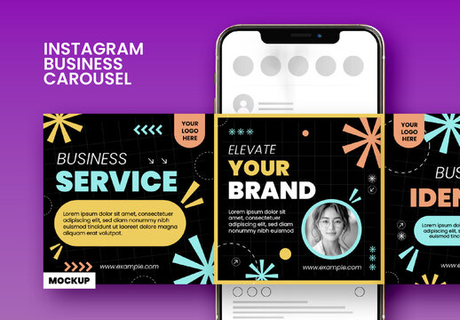 Instagram Business Carousel Social Media Mockup