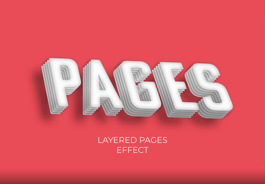 Stacked Layered Pages Text Effect