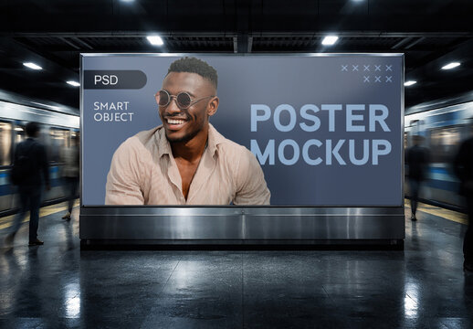Urban Metro Wall Poster Mockup
