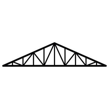 Roof engineering truss structure, architectural bridge diagram, symmetrical load distribution