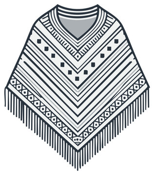 Geometric pattern poncho illustration