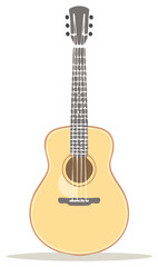 Obraz premium Acoustic Guitar Illustration in Simple Flat Vector Style