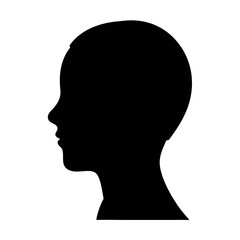 Silhouette profile portrait drawing of a person head face side view black and white vector image © PURE VECTOR WORK