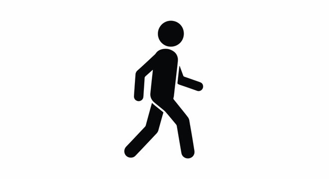 Figure Walking Represents Movement and Activity Silhouette Depicts a Person in Motion Symbolizing Progress and Journey Graphic Sign of a Strolling Human Shape for Pictogram Design Use