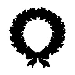 Obraz premium Vector graphic of a decorative laurel wreath with bow for design and holiday celebrations and events