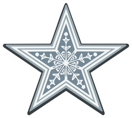 Obraz premium Stylized Christmas Star with Snowflake Design for Festive Holiday Season Decoration