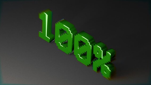 countdown percentage timer loading animation, on black background, content creator, game streaming animation