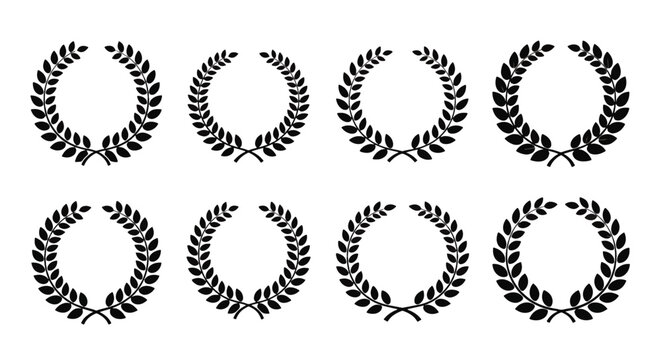 A collection of laurel wreath designs offers a symbolic representation of achievement and victory signifying honor and distinction with timeless organic foliage in a classic and decorative form