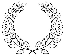 Obraz premium Classic Laurel Wreath with Simple Outline Design for Awards, Decoration, Victory and Success