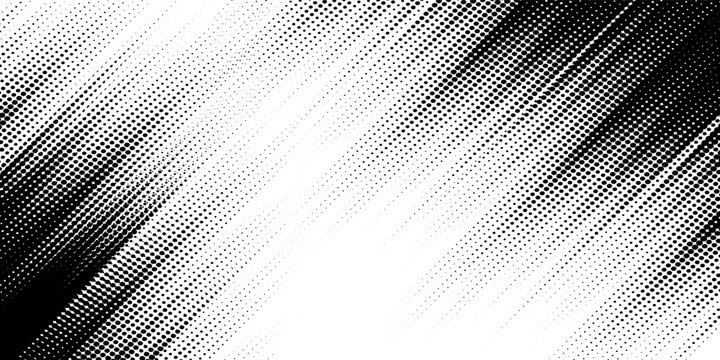 Vector black and white halftone gradient banner, texture template made of lines, grunge graphic backdrop,  eps 10