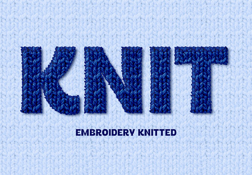 Embroidery Knitted Text Effect