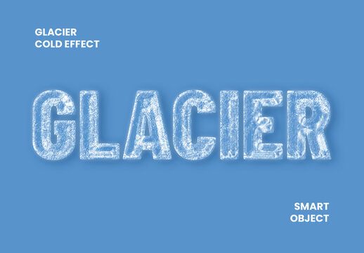Glacier Cold Ice Frozen Cold Text Effect