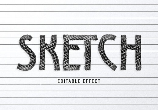 Line Pencil Sketch Text Effect