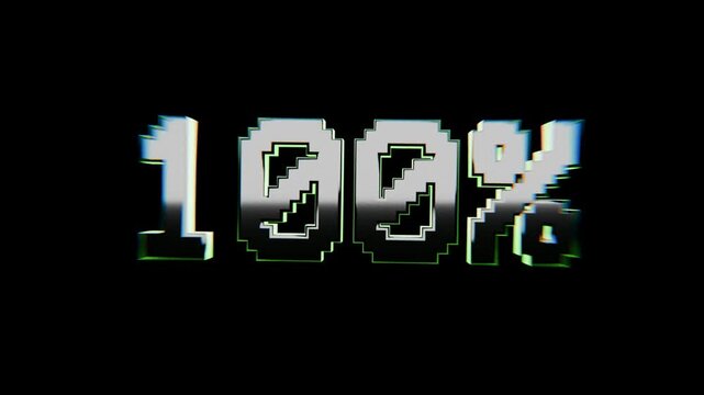 countdown percentage timer loading animation, on black background, content creator, game streaming animation